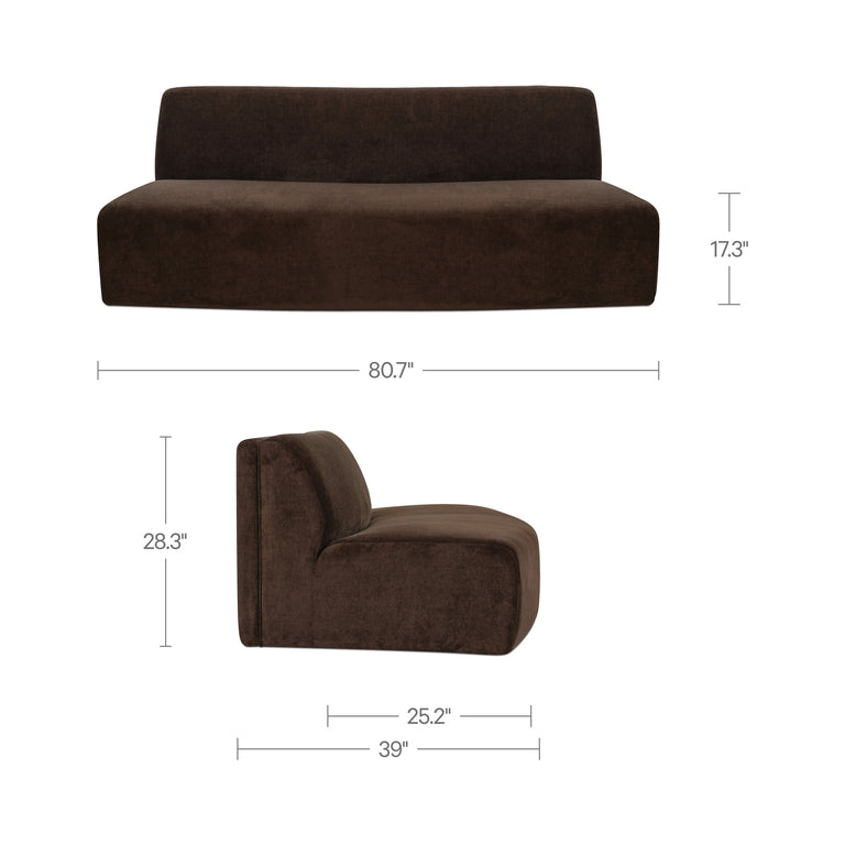 NAOMI CONCAVE SOFA DARK BROWN
