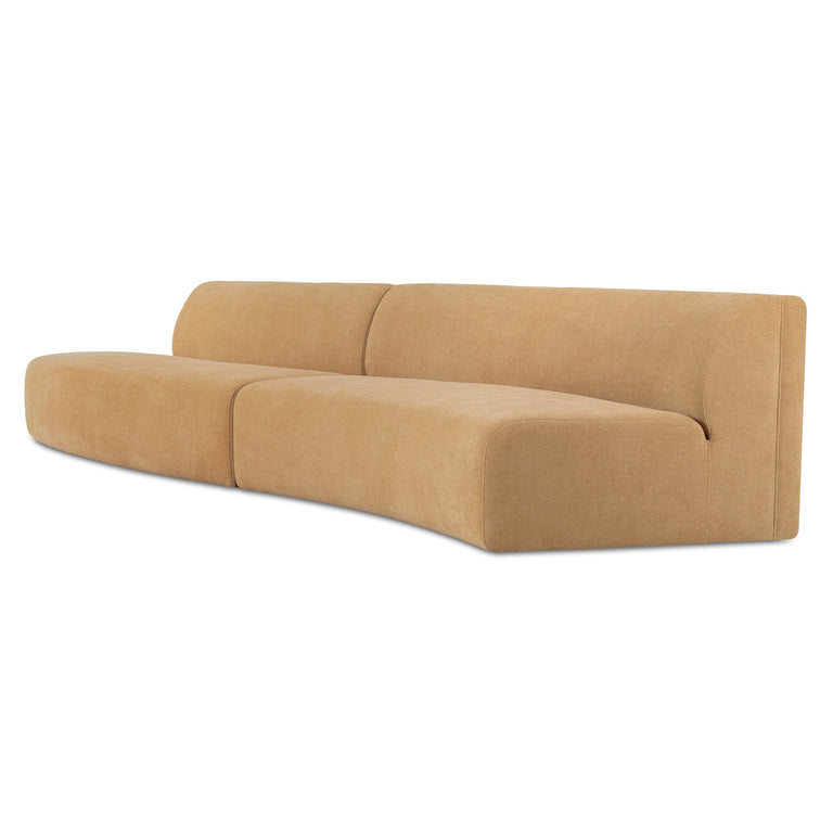 NAOMI 2 PIECE CONCAVE MODULAR SECTIONAL DARK BROWN