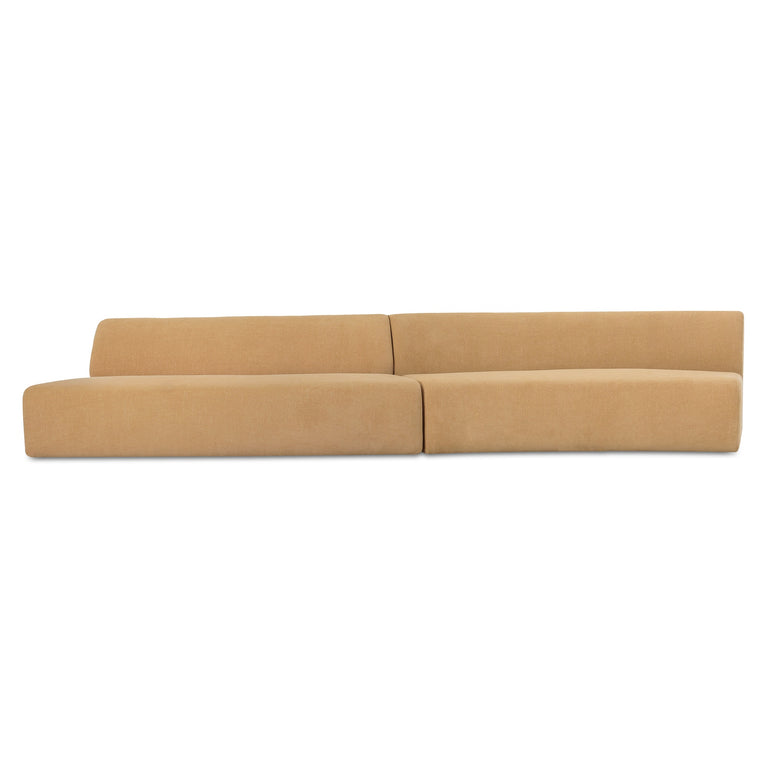 NAOMI 2 PIECE CONCAVE MODULAR SECTIONAL DARK BROWN