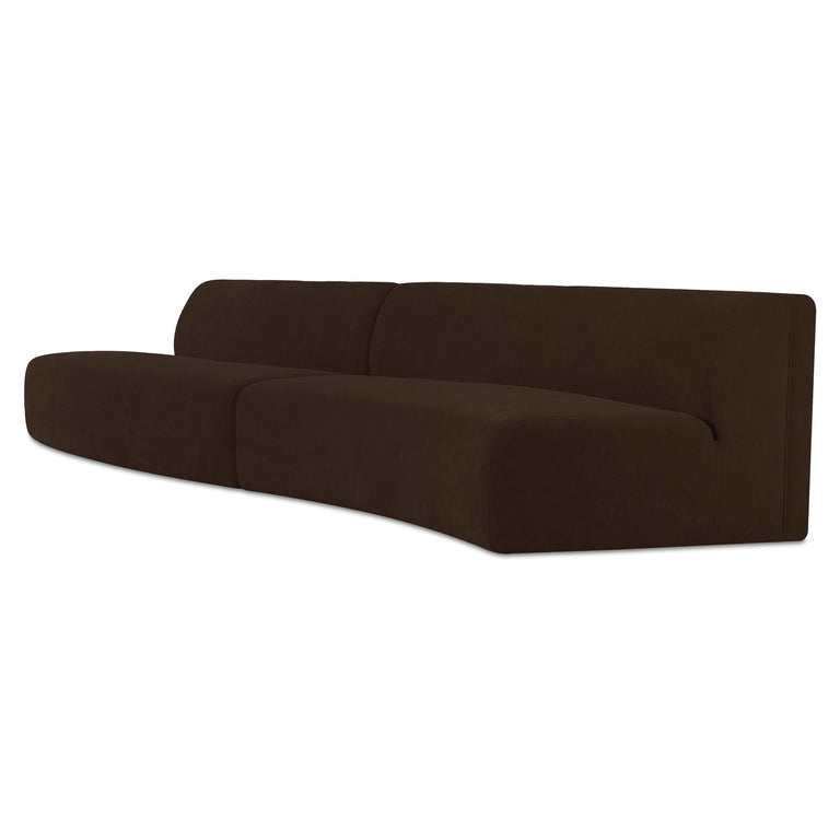 NAOMI 2 PIECE CONCAVE MODULAR SECTIONAL DARK BROWN