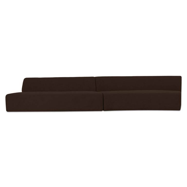 NAOMI 2 PIECE CONCAVE MODULAR SECTIONAL DARK BROWN