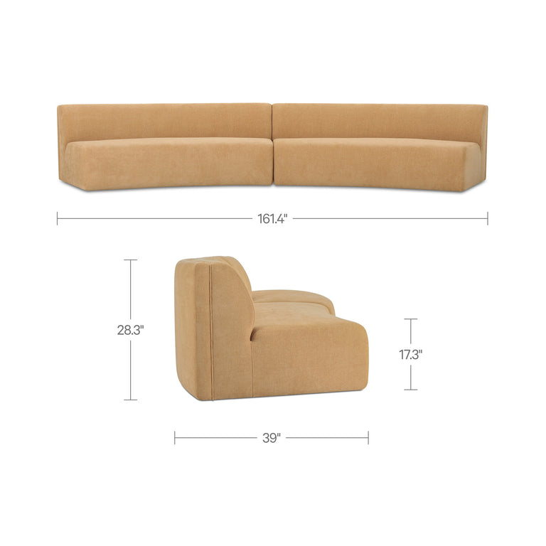 NAOMI 2 PIECE CONCAVE MODULAR SECTIONAL DARK BROWN