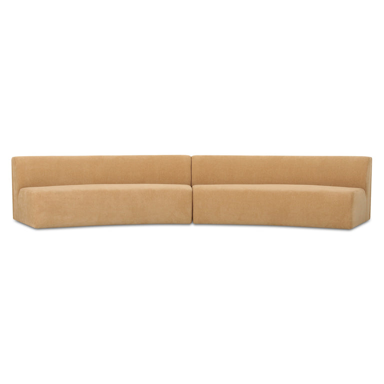 NAOMI 2 PIECE CONCAVE MODULAR SECTIONAL DARK BROWN