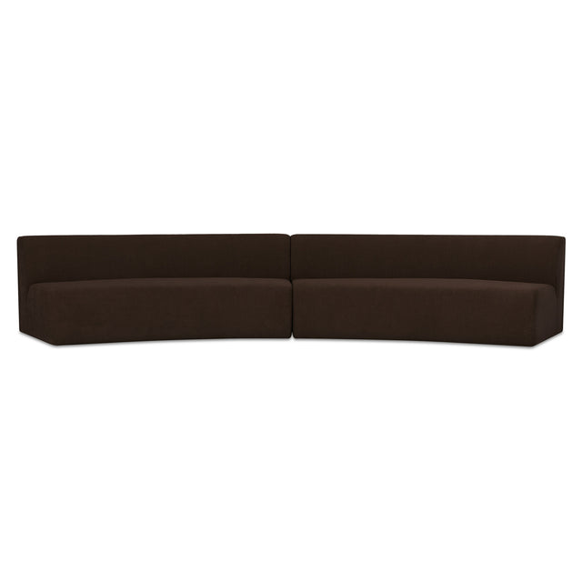NAOMI 2 PIECE CONCAVE MODULAR SECTIONAL DARK BROWN