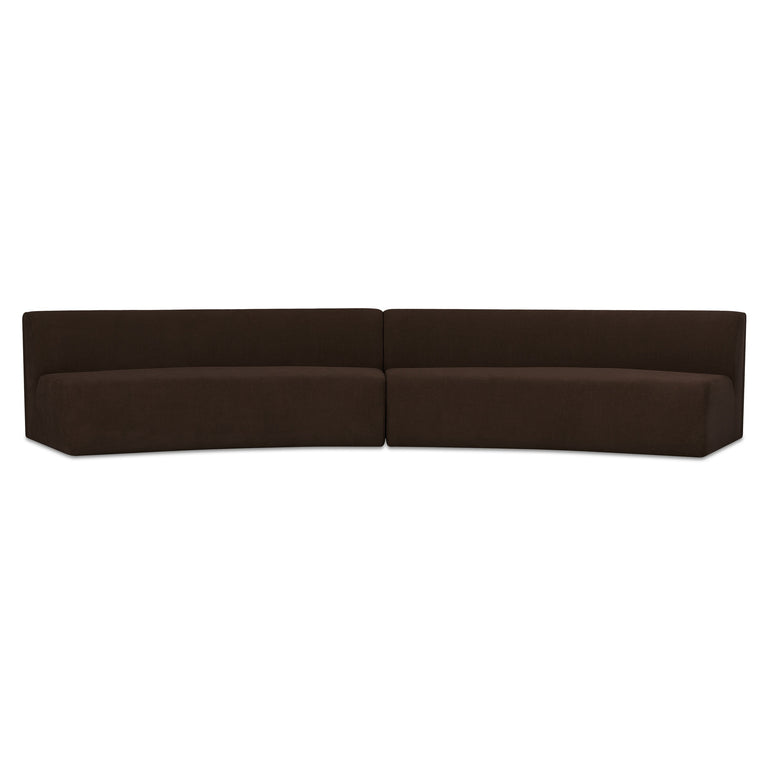 NAOMI 2 PIECE CONCAVE MODULAR SECTIONAL DARK BROWN