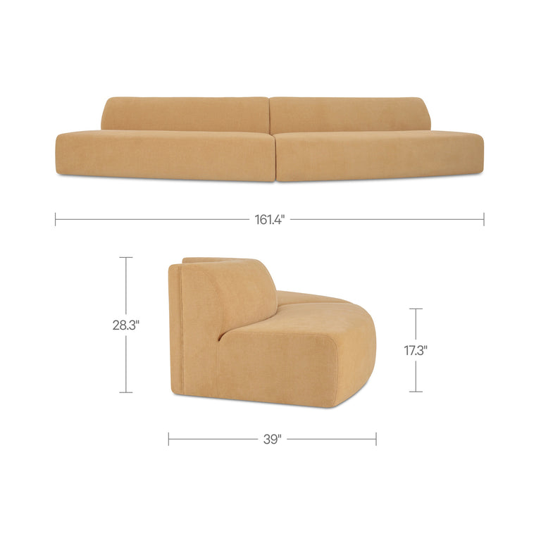 NAOMI 2 PIECE CONCAVE MODULAR SECTIONAL DARK BROWN