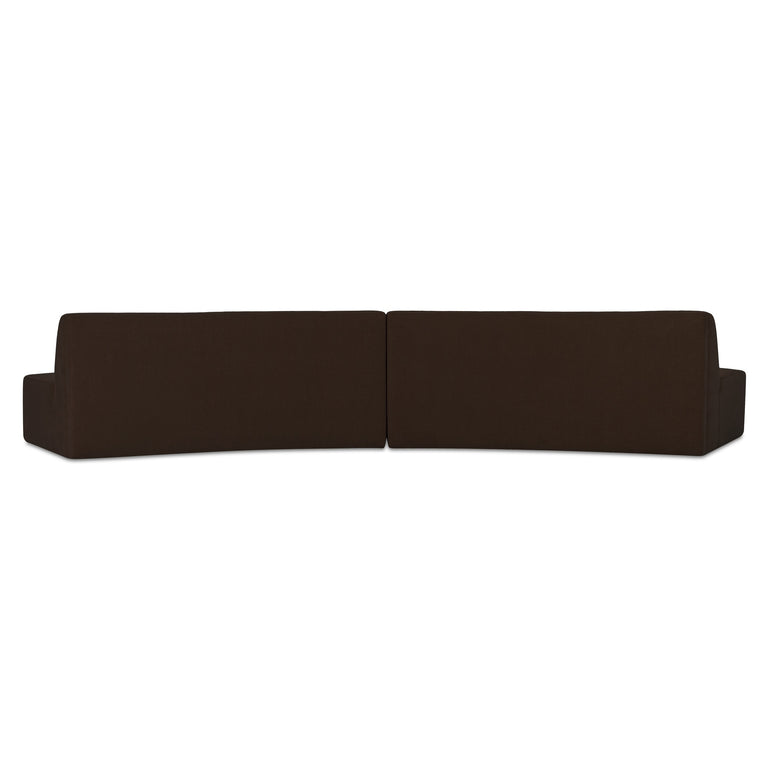 NAOMI 2 PIECE CONCAVE MODULAR SECTIONAL DARK BROWN