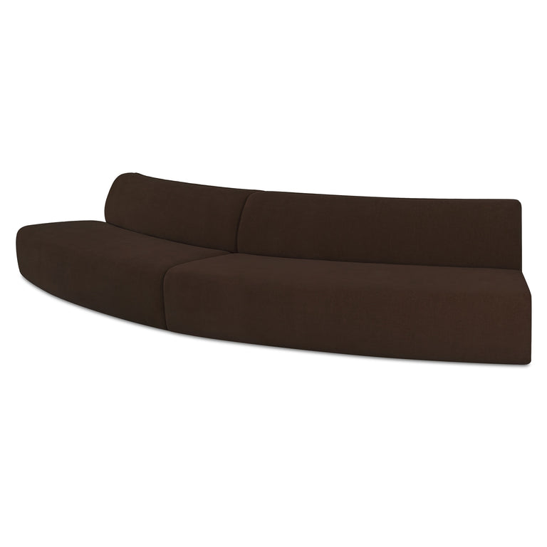 NAOMI 2 PIECE CONCAVE MODULAR SECTIONAL DARK BROWN