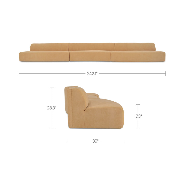 NAOMI 2 PIECE CONCAVE MODULAR SECTIONAL DARK BROWN