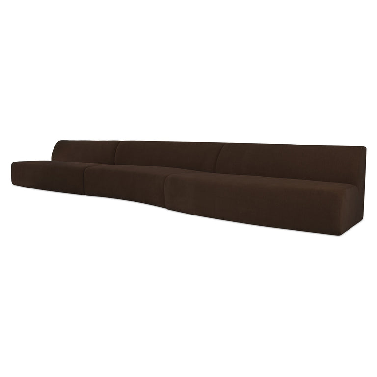 NAOMI 2 PIECE CONCAVE MODULAR SECTIONAL DARK BROWN