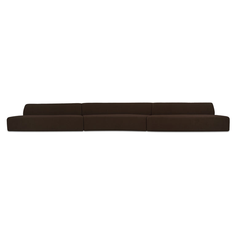 NAOMI 2 PIECE CONCAVE MODULAR SECTIONAL DARK BROWN