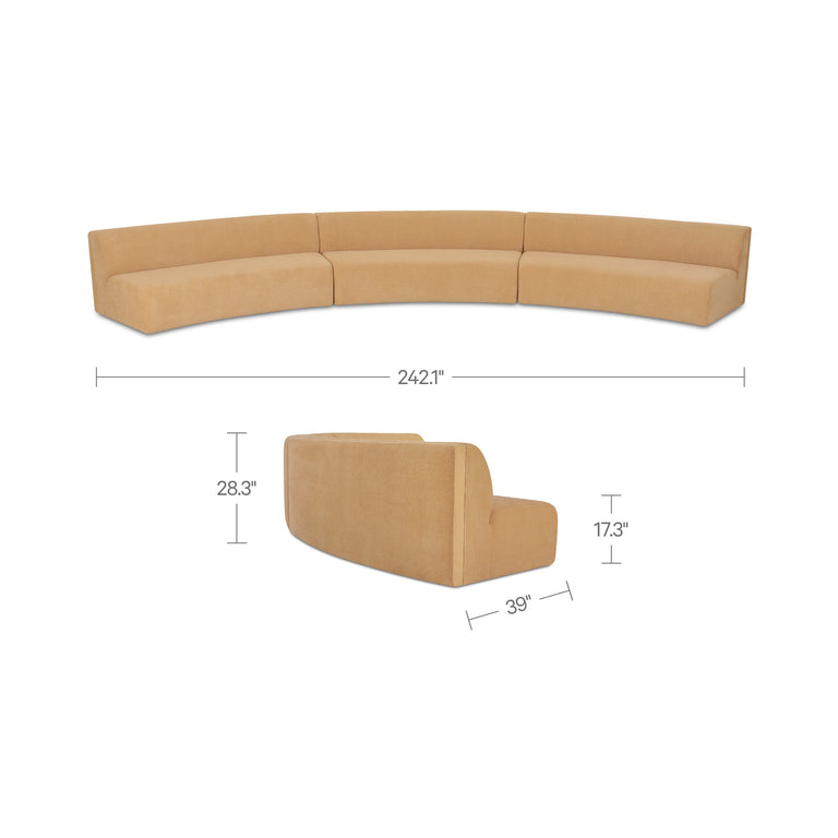 NAOMI 2 PIECE CONCAVE MODULAR SECTIONAL DARK BROWN