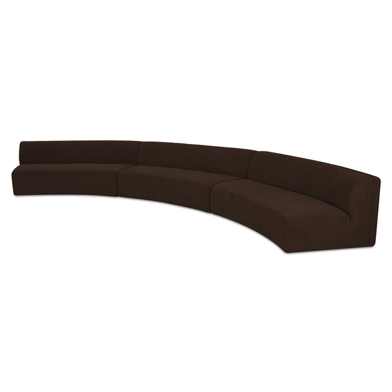 NAOMI 2 PIECE CONCAVE MODULAR SECTIONAL DARK BROWN