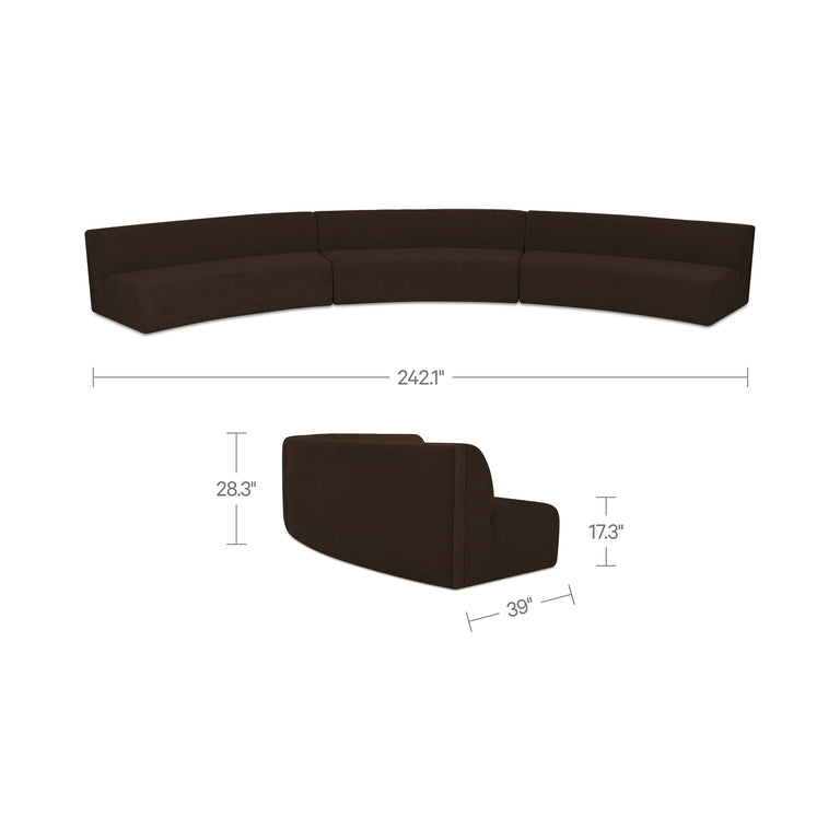 NAOMI 2 PIECE CONCAVE MODULAR SECTIONAL DARK BROWN