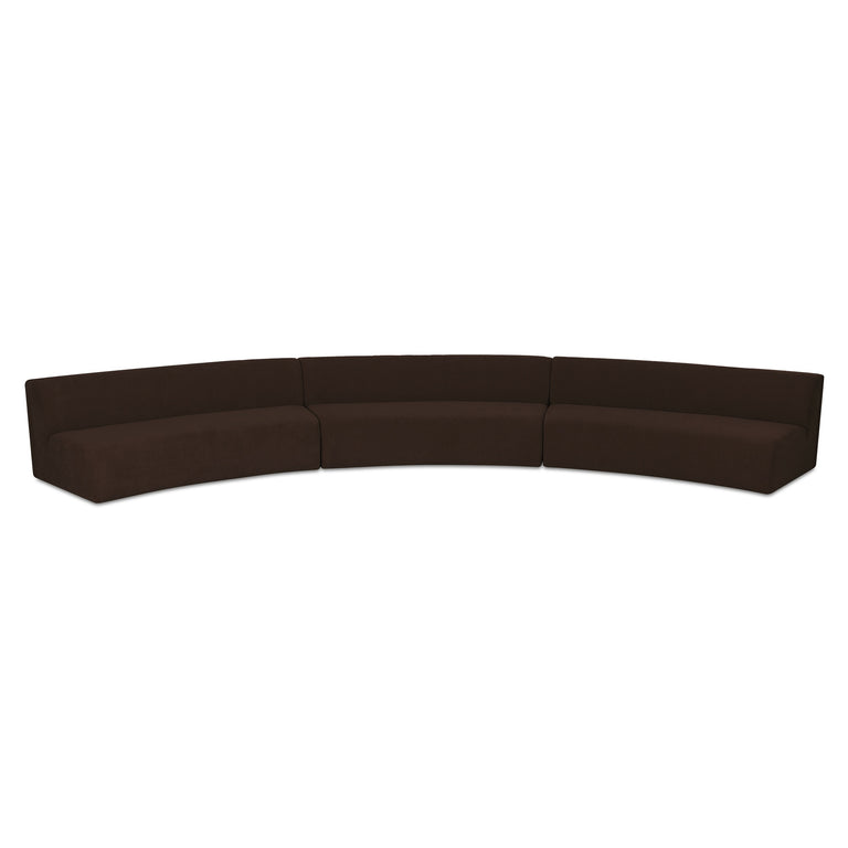 NAOMI 2 PIECE CONCAVE MODULAR SECTIONAL DARK BROWN