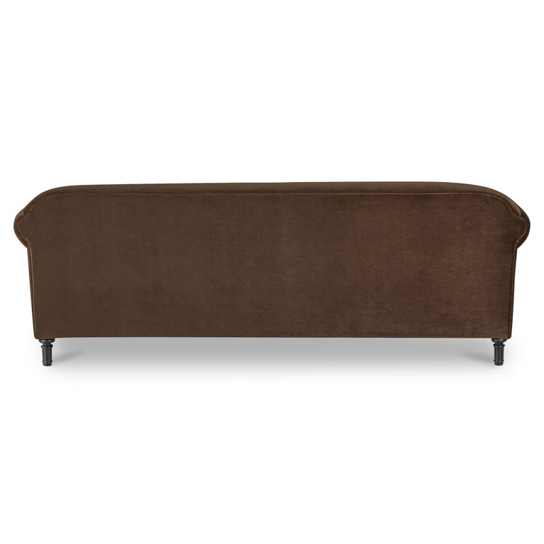HARMONY SOFA DARK BROWN FAUX MOHAIR