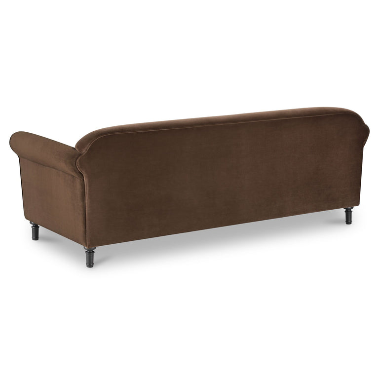 HARMONY SOFA DARK BROWN FAUX MOHAIR