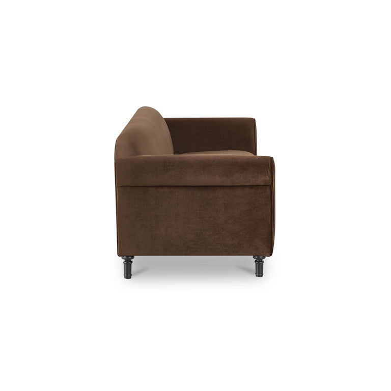 HARMONY SOFA DARK BROWN FAUX MOHAIR