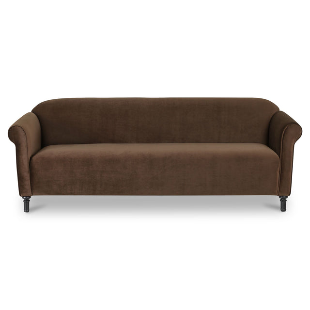 HARMONY SOFA DARK BROWN FAUX MOHAIR