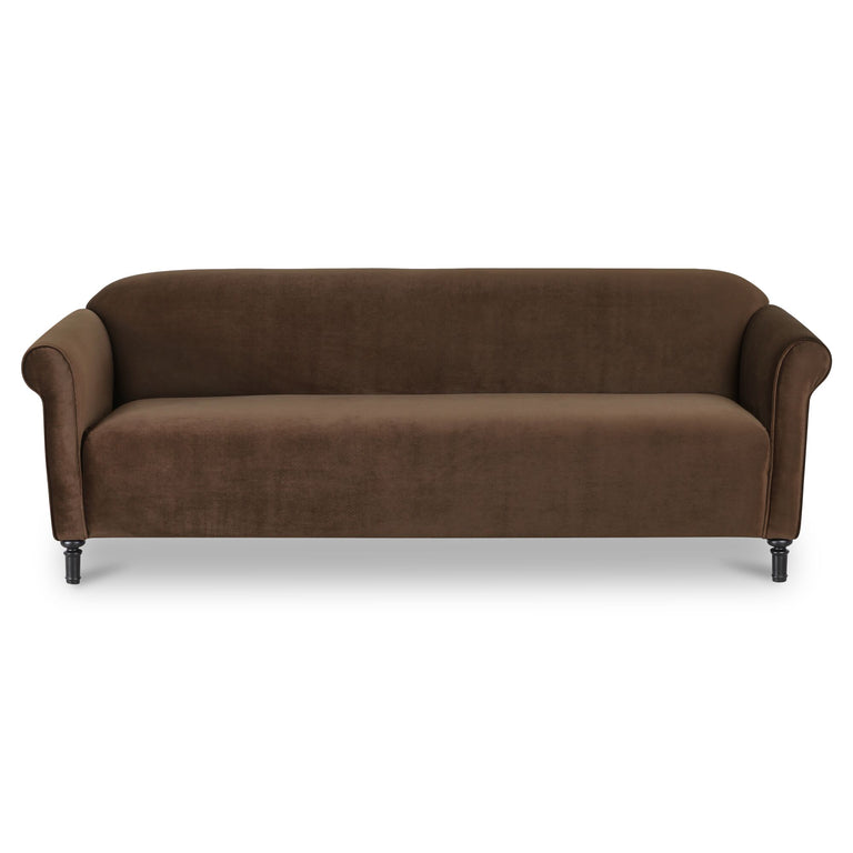 HARMONY SOFA DARK BROWN FAUX MOHAIR