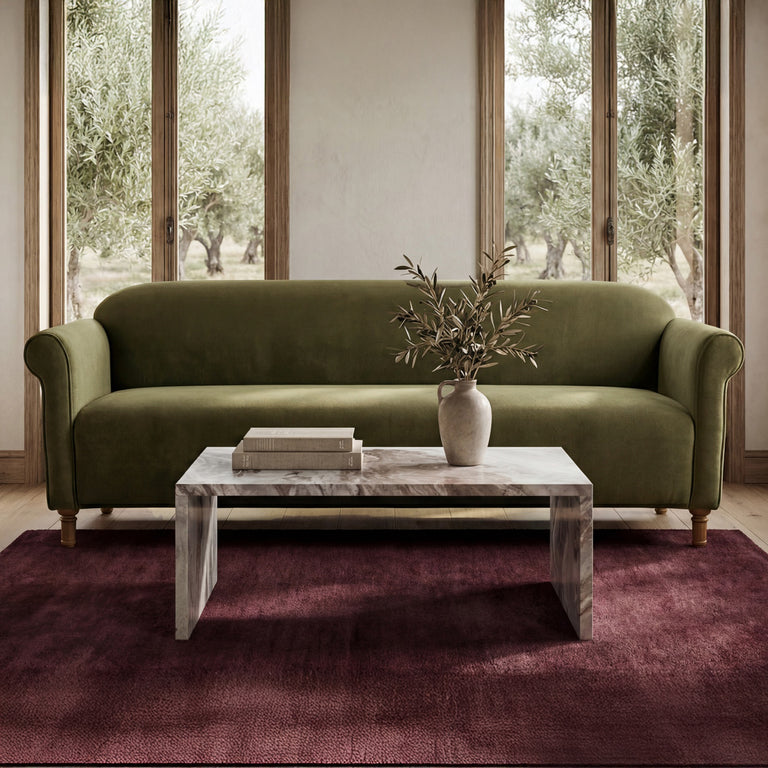 HARMONY SOFA DARK BROWN FAUX MOHAIR