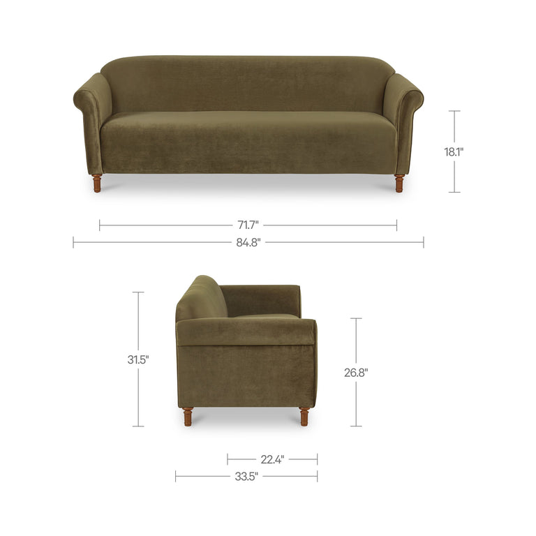 HARMONY SOFA DARK BROWN FAUX MOHAIR