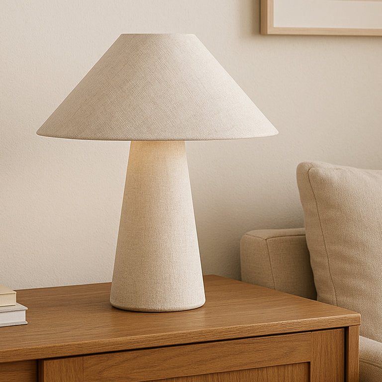 NORI TABLE LAMP FLECKED WHITE