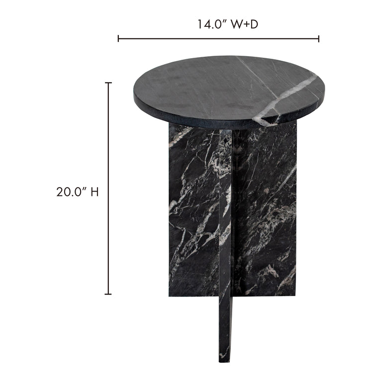 GRACE ACCENT TABLE BLACK MARBLE