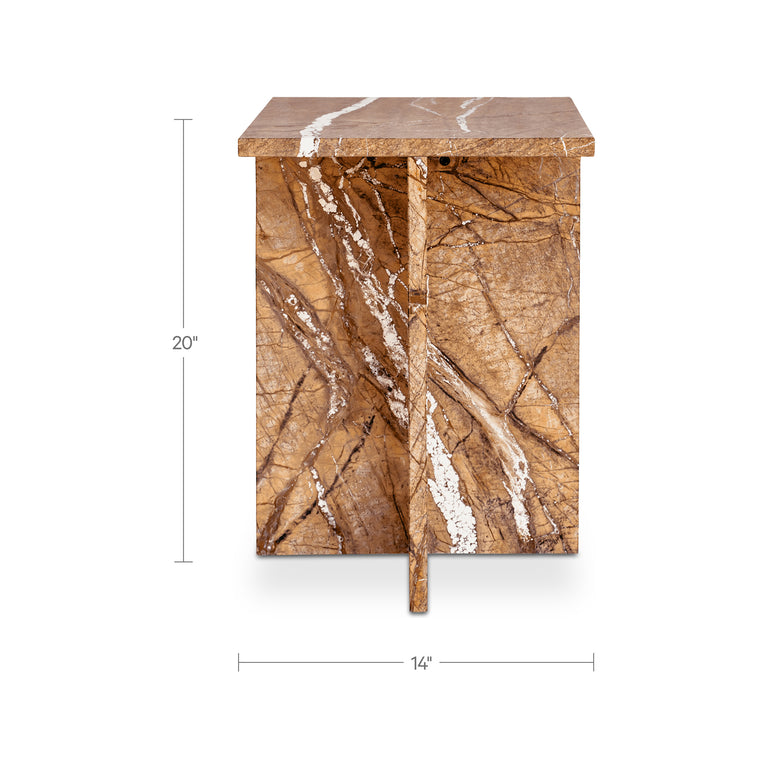 BLAIR ACCENT TABLE GOLDEN FOREST MARBLE