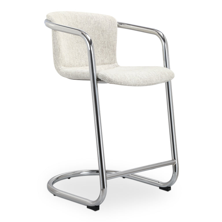 FREEMAN CHROME FRAME COUNTER STOOL BLENDED CREAM - SET OF TWO