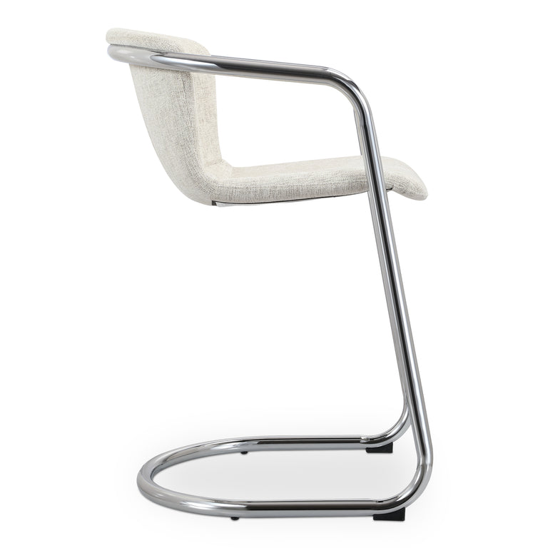 FREEMAN CHROME FRAME COUNTER STOOL BLENDED CREAM - SET OF TWO