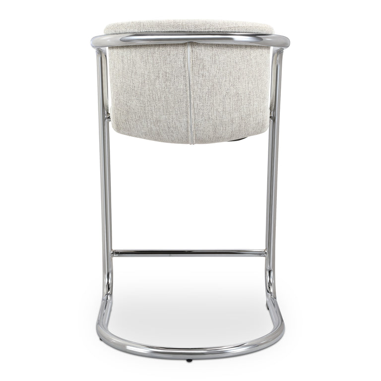 FREEMAN CHROME FRAME COUNTER STOOL BLENDED CREAM - SET OF TWO