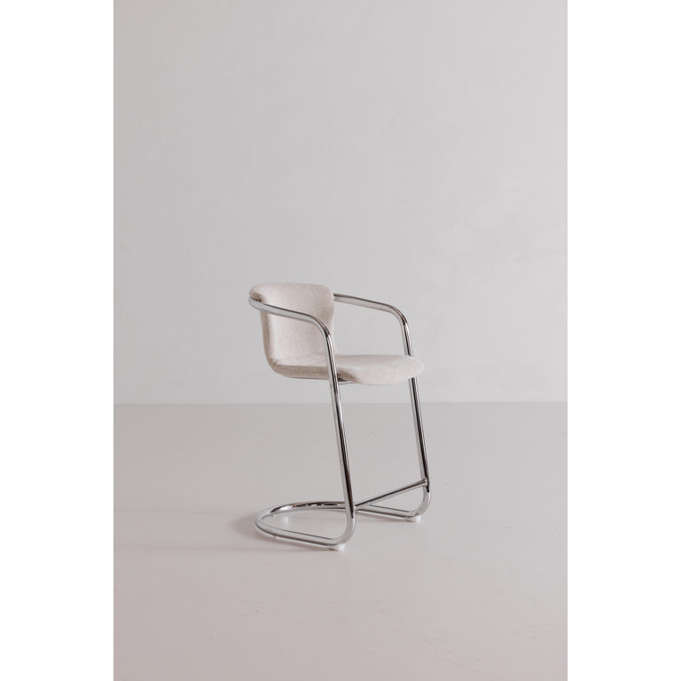 FREEMAN CHROME FRAME COUNTER STOOL BLENDED CREAM - SET OF TWO