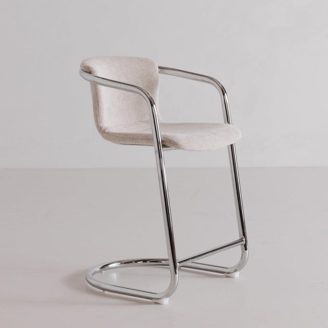 FREEMAN CHROME FRAME COUNTER STOOL BLENDED CREAM - SET OF TWO