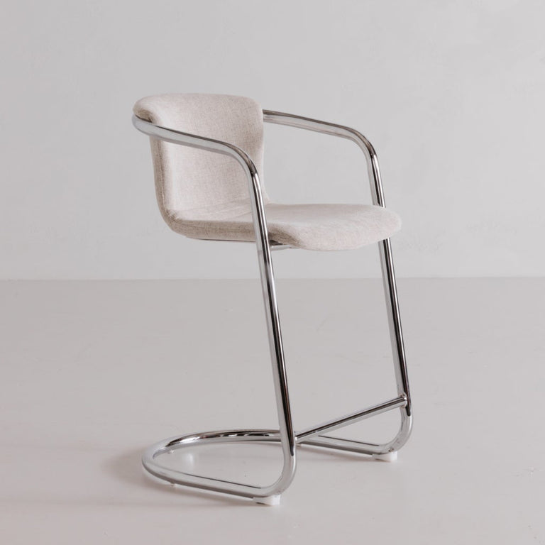 FREEMAN CHROME FRAME COUNTER STOOL BLENDED CREAM - SET OF TWO