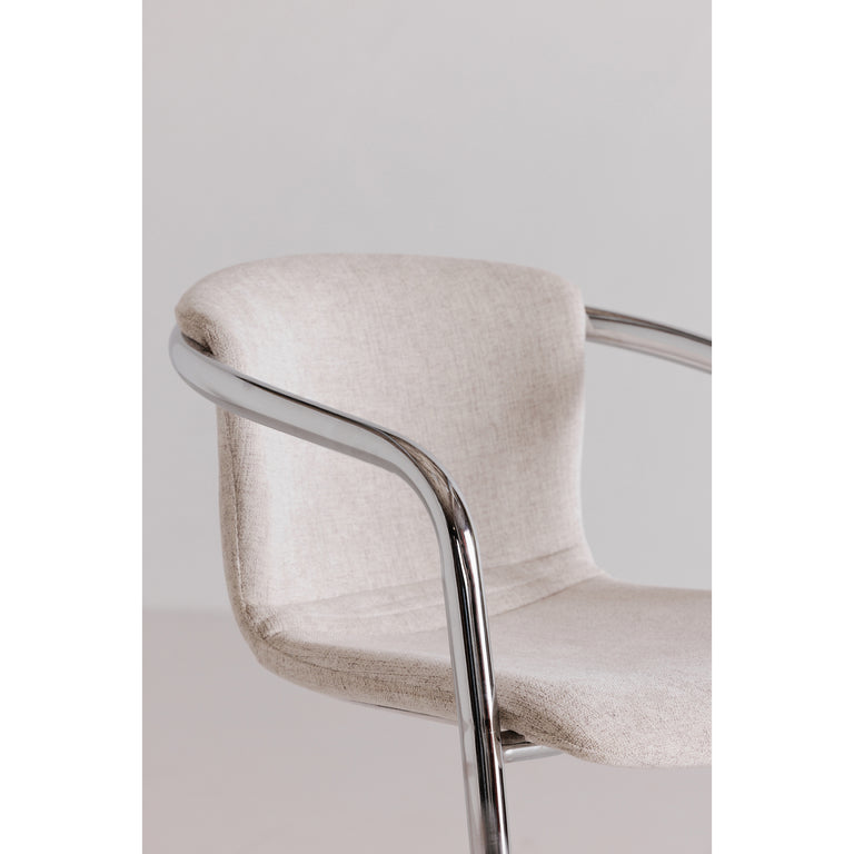 FREEMAN CHROME FRAME COUNTER STOOL BLENDED CREAM - SET OF TWO