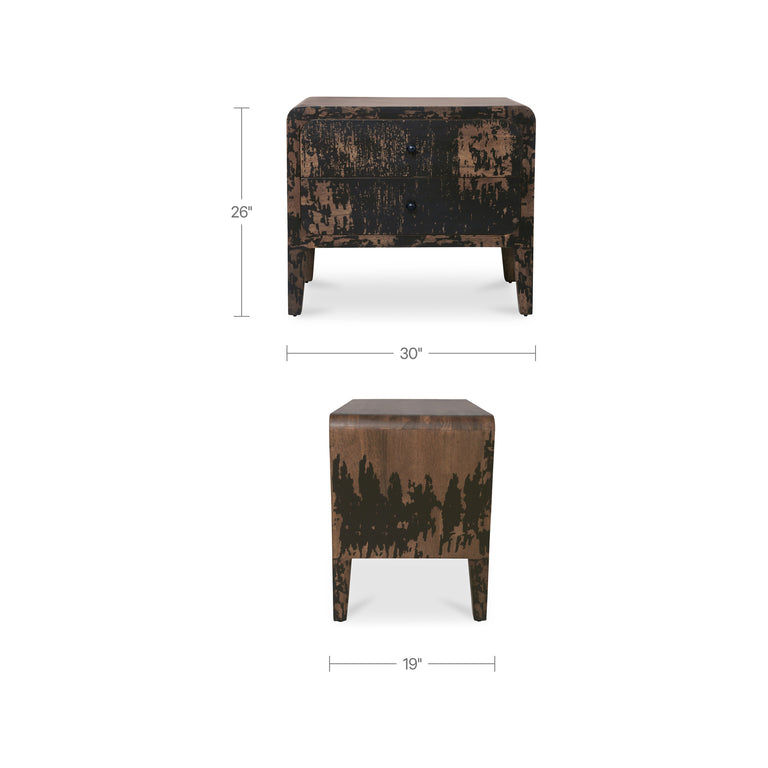 IRIS NIGHTSTAND DISTRESSED BLACK