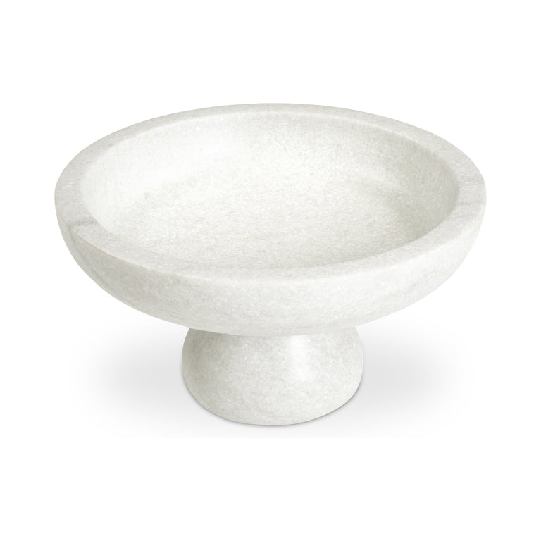 PALERMO PEDESTAL BOWL WHITE MARBLE