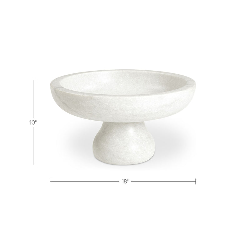 PALERMO PEDESTAL BOWL WHITE MARBLE