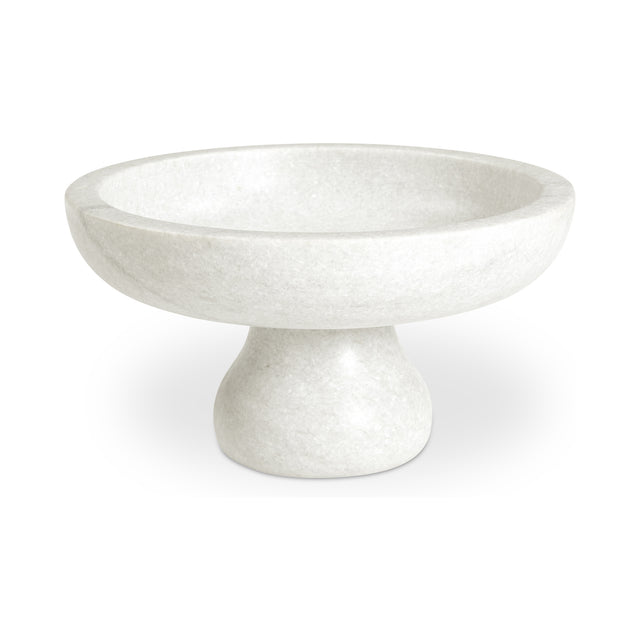 PALERMO PEDESTAL BOWL WHITE MARBLE