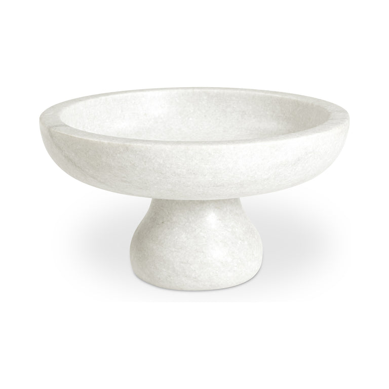 PALERMO PEDESTAL BOWL WHITE MARBLE