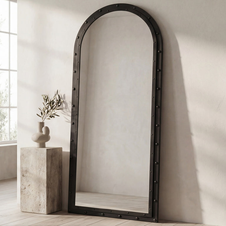 HUGHES FLOOR MIRROR IRON GREY