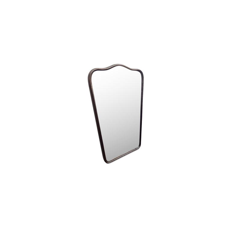 KEYES MIRROR BLACKENED BRONZE CAST ALUMINUM