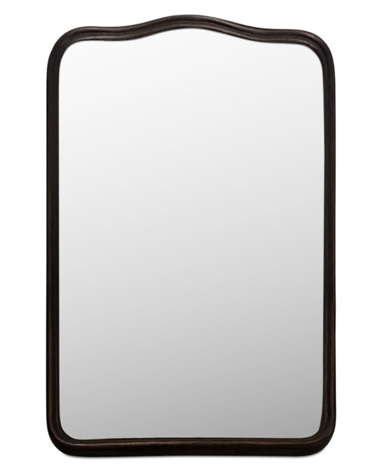 KEYES MIRROR BLACKENED BRONZE CAST ALUMINUM
