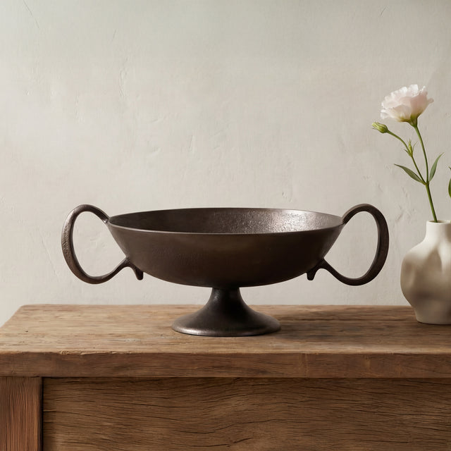 FLORIS DECORATIVE BOWL ANTIQUE BRASS CAST ALUMINUM