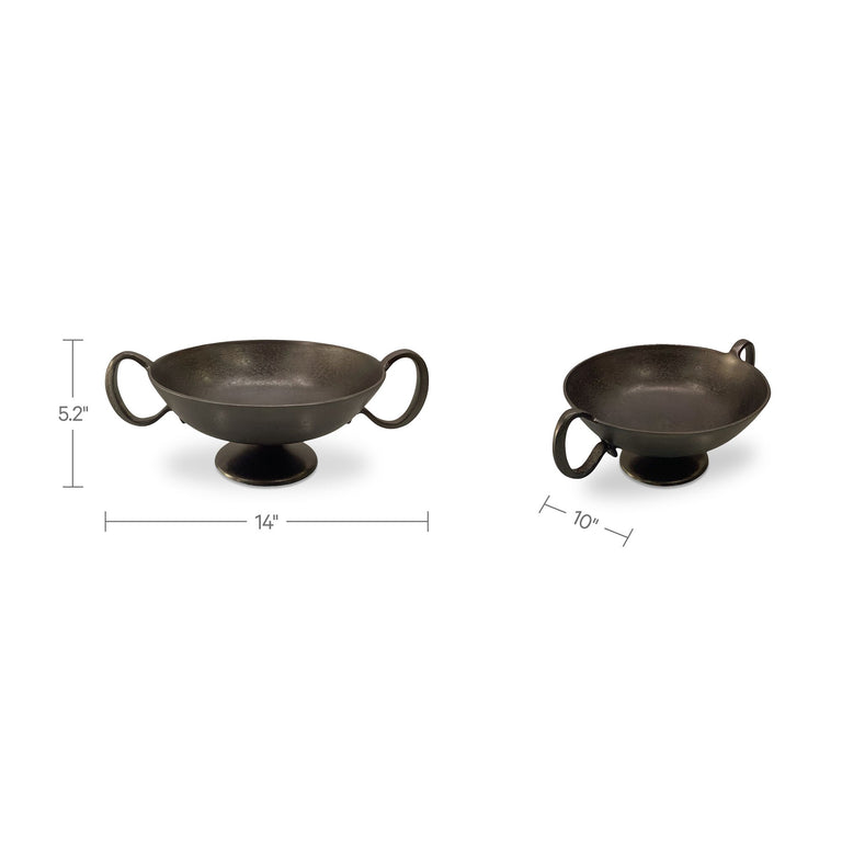 FLORIS DECORATIVE BOWL ANTIQUE BRASS CAST ALUMINUM