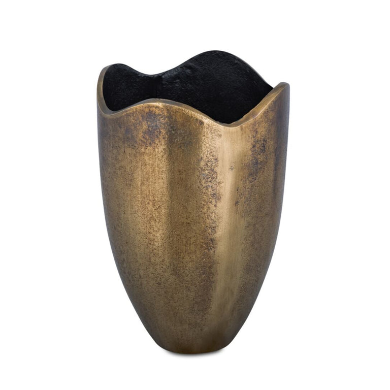 ATHENA CAST ALUMINUM VASE ANTIQUE BRASS
