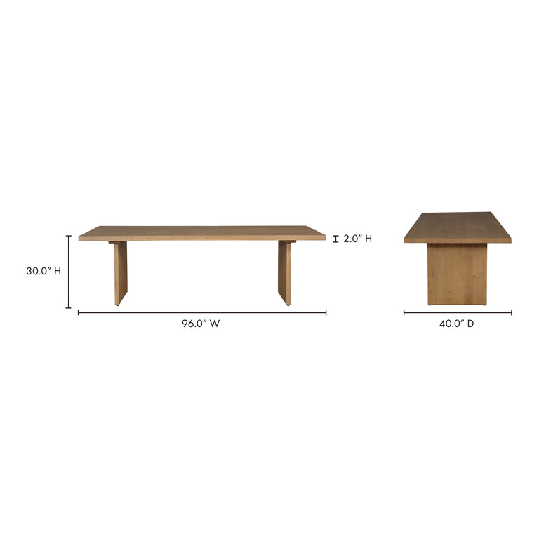 KOSHI DINING TABLE SANDBLASTED AMBER OAK