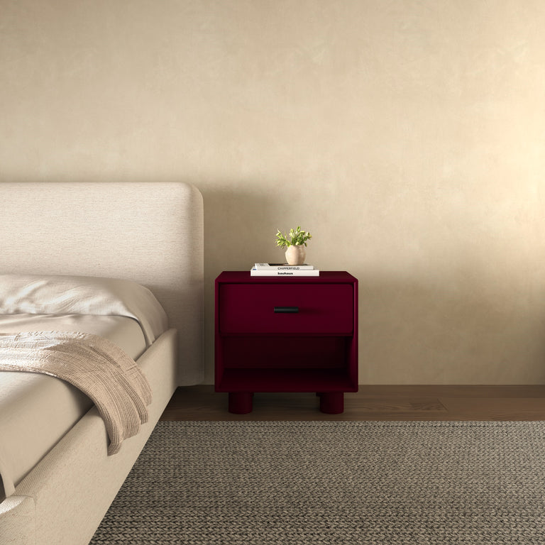 JOLENE NIGHTSTAND DEEP RED