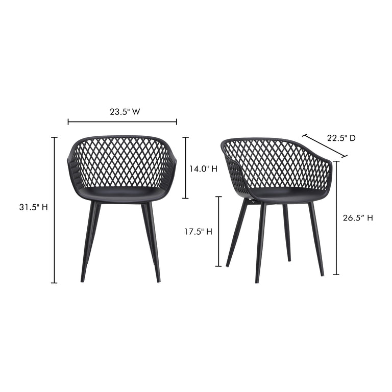 PIAZZA OUTDOOR CHAIR BLACK - SET OF TWO